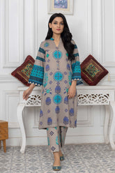2-PC Digital Printed Lawn Shirt With Digital Straight Trouser CPM22-75